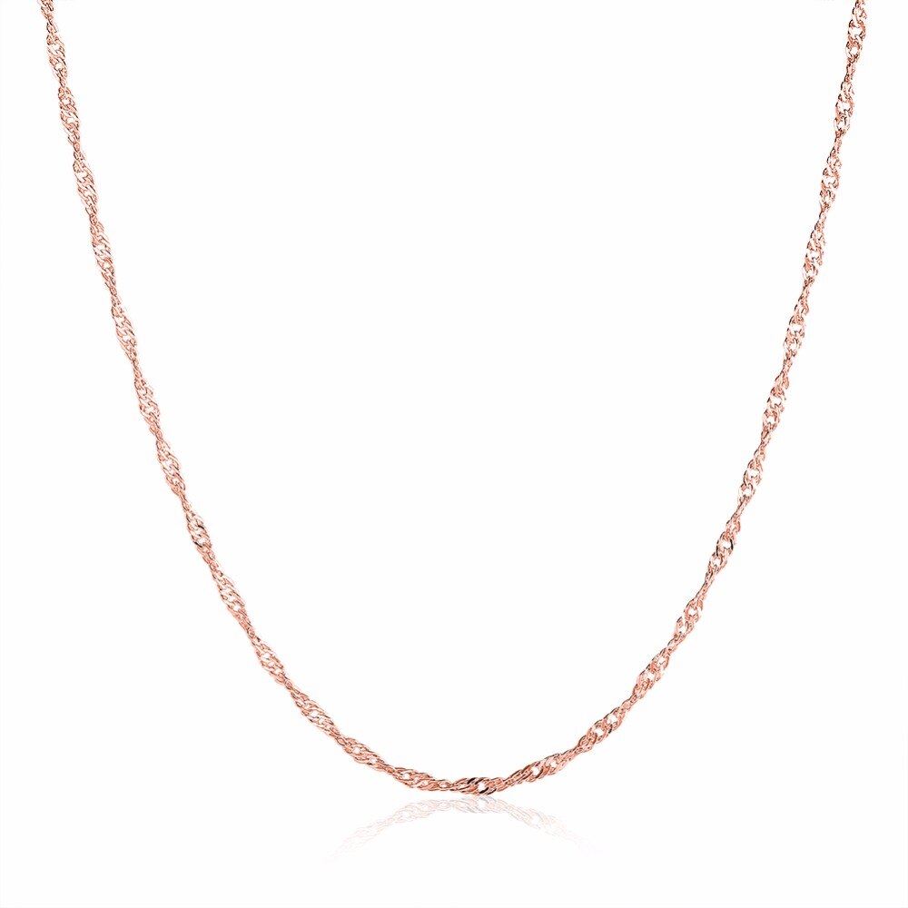 Rose Gold Necklace Water wave ripple DIY jewelry chain with environmentally friendly rose gold women's necklace