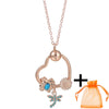 Rose Gold Unicorn Air Balloon Charms Pendant Necklace For Women Gift  Long Chain Jewelry
