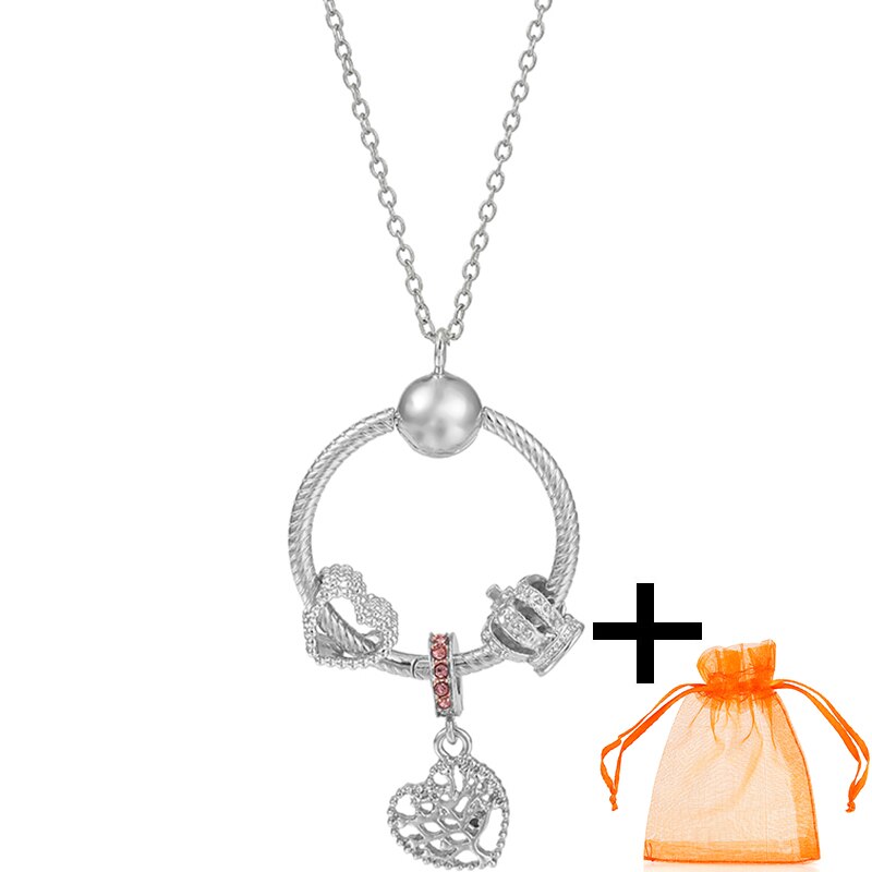 Rose Gold Unicorn Air Balloon Charms Pendant Necklace For Women Gift  Long Chain Jewelry