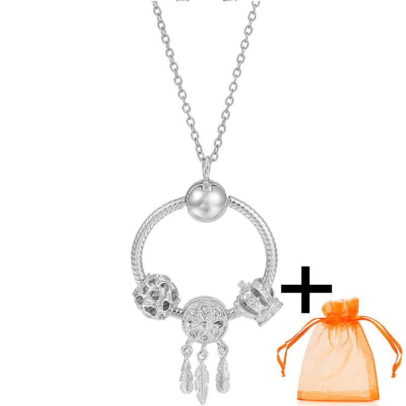 Rose Gold Unicorn Air Balloon Charms Pendant Necklace For Women Gift  Long Chain Jewelry