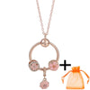 Rose Gold Unicorn Air Balloon Charms Pendant Necklace For Women Gift  Long Chain Jewelry