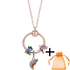 Rose Gold Unicorn Air Balloon Charms Pendant Necklace For Women Gift  Long Chain Jewelry