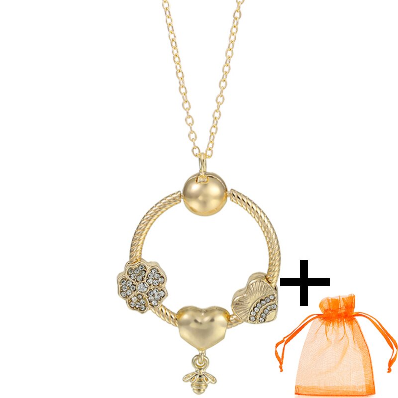 Rose Gold Unicorn Air Balloon Charms Pendant Necklace For Women Gift  Long Chain Jewelry