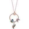 Rose Gold Unicorn Air Balloon Charms Pendant Necklace For Women Gift  Long Chain Jewelry