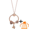 Rose Gold Unicorn Air Balloon Charms Pendant Necklace For Women Gift  Long Chain Jewelry
