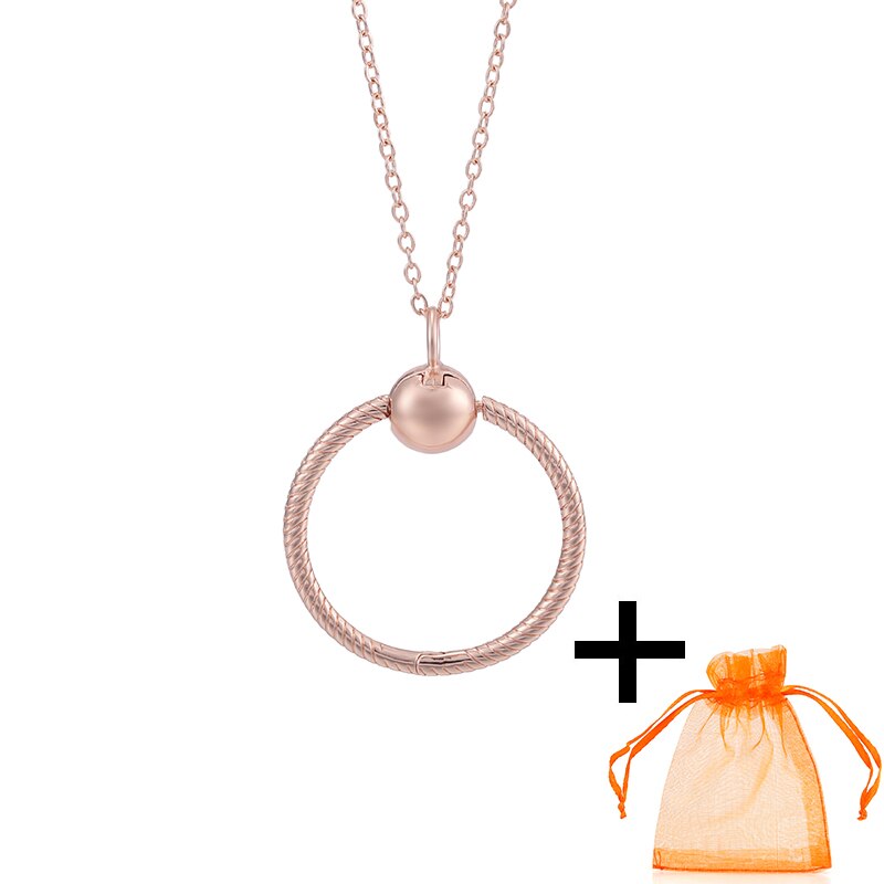 Rose Gold Unicorn Air Balloon Charms Pendant Necklace For Women Gift  Long Chain Jewelry