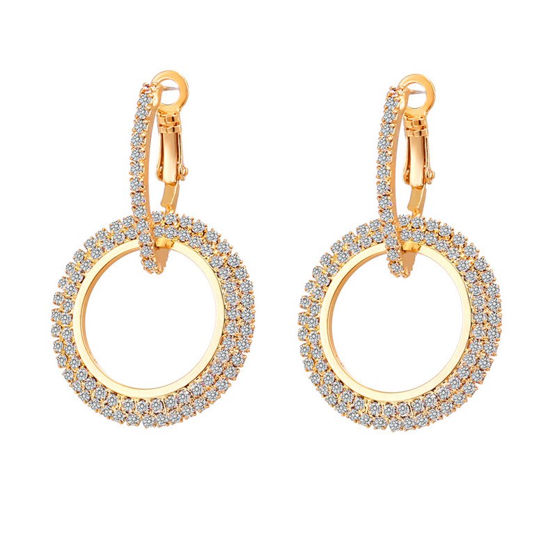 Fashion Round Crystal Hoop Earrings For Women 2020 Engagement Wedding Party Earring Statement Brincos Jewelry Accessories