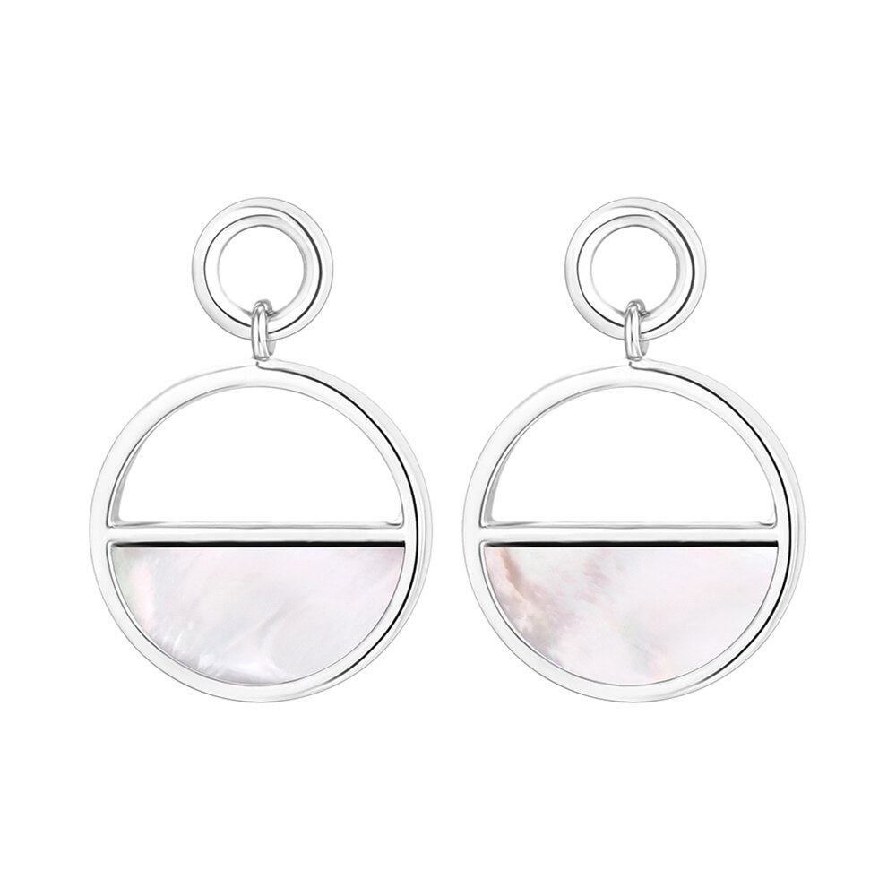 Round Shell Earrings for Woman Simple Geometric Circle Drop Earrings Gold Color Statement Earring Daily Gift Jewelry