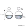 Round Shell Earrings for Woman Simple Geometric Circle Drop Earrings Gold Color Statement Earring Daily Gift Jewelry