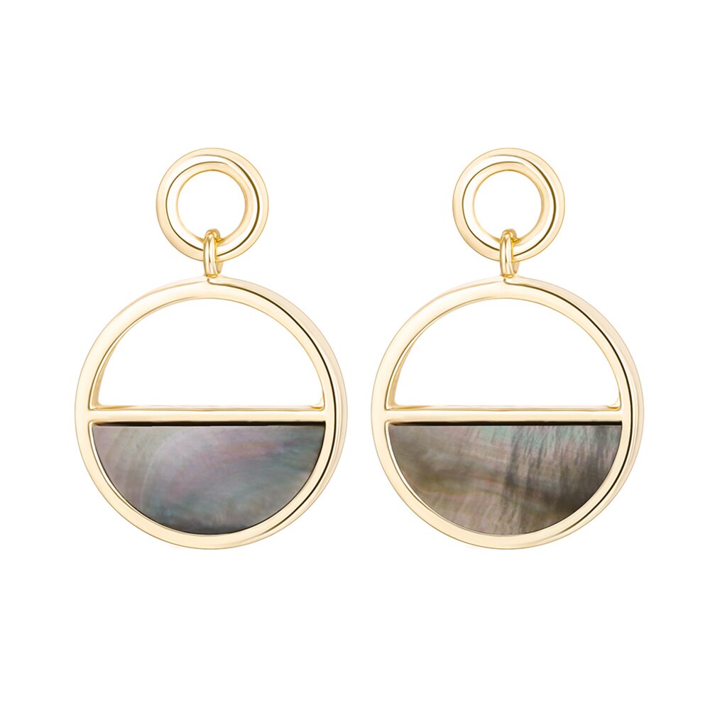 Round Shell Earrings for Woman Simple Geometric Circle Drop Earrings Gold Color Statement Earring Daily Gift Jewelry
