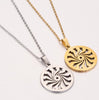 Round Windmill Necklace Geometrical Clavicle Chain Necklaces Stainless Steel Jewelry Women Girl Simplify Wedding Gift