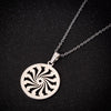 Round Windmill Necklace Geometrical Clavicle Chain Necklaces Stainless Steel Jewelry Women Girl Simplify Wedding Gift