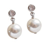 Fashion S925 sterling Silver Jewelry for Women Pearl Earrings White Cubic Zircon Handmade Earrings