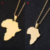 Selling African Map Pendant Necklaces Men& Women Stainless Steel Gold Color Africa Map Jewelry Gift