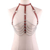 Sexy Harajuku Handmade Holographic Choker Harness Punk Collar Belt Necklace Bra Spikes Metal Chain Chest Belt Club Party