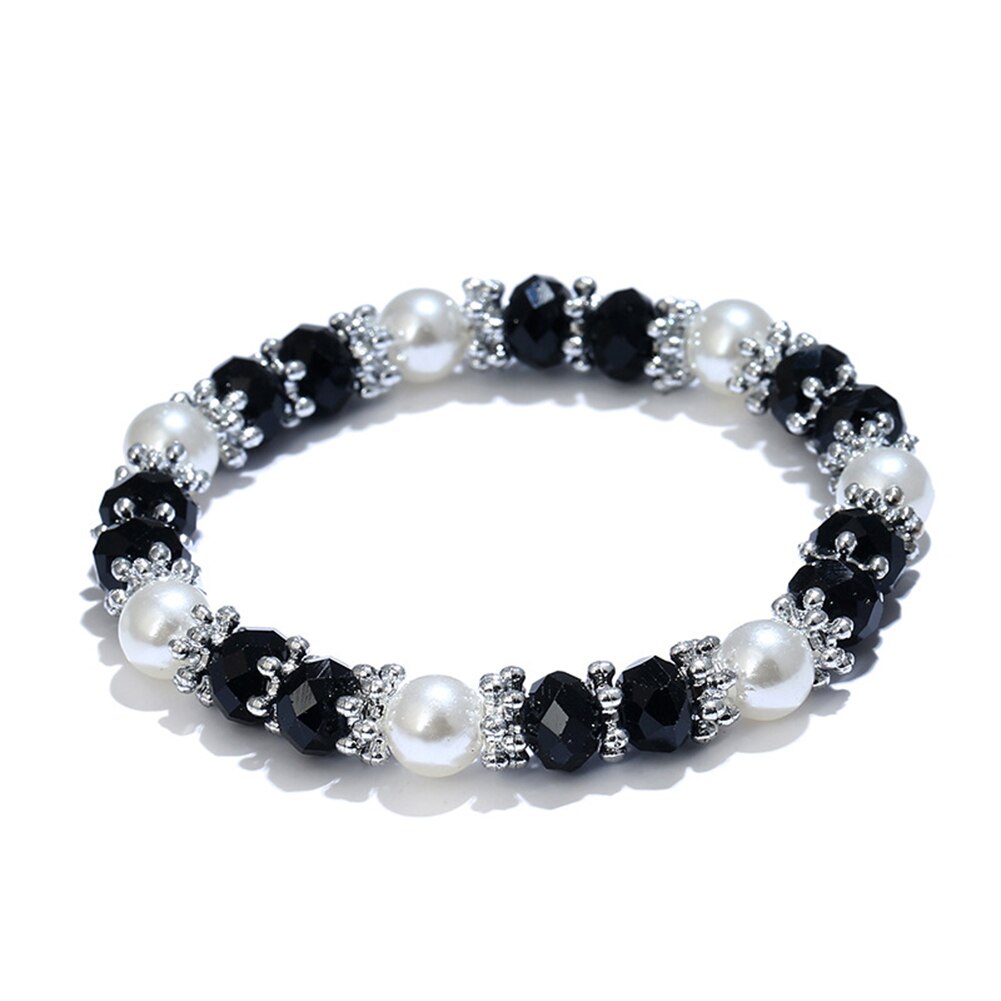 Shiny Colorful Bangle Rhinestone Faux Pearl Charm Bracelets for Women Wedding Jewelry Birthday Gift Drop Shipping