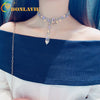 Shiny Full Rhinestone Choker Necklaces for Women Bijoux Silver Color Button Necklaces Statement Jewelry Party Gift
