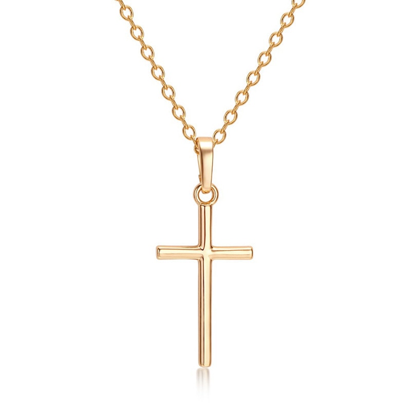 Shiny Zircon Cross Pendants Necklace for Women Men One Piece Vintage Jesus Choker Neck Accessories 2022 Jewelry Gift