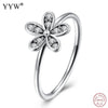 Fashion Silver 925 Rings Flower New Design Sterling Silver Ring with Austrian Style for Women Wedding Fine Jewelry