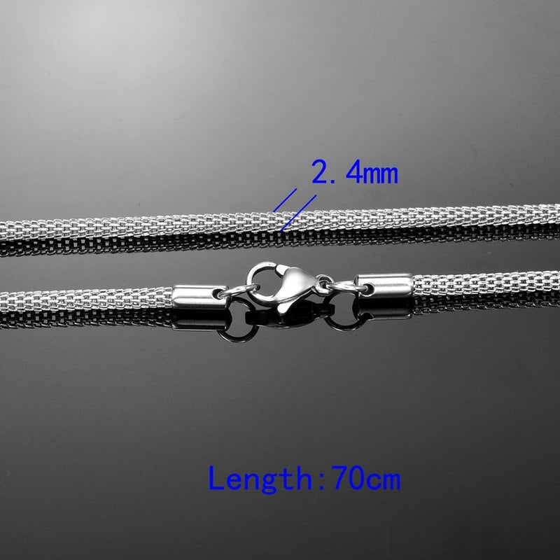 Fashion Silver Colors Stainless Steel 316L Pop Chain Necklace For Men Long Chain Necklaces Fine Jewelry Wholesale Punk Collares