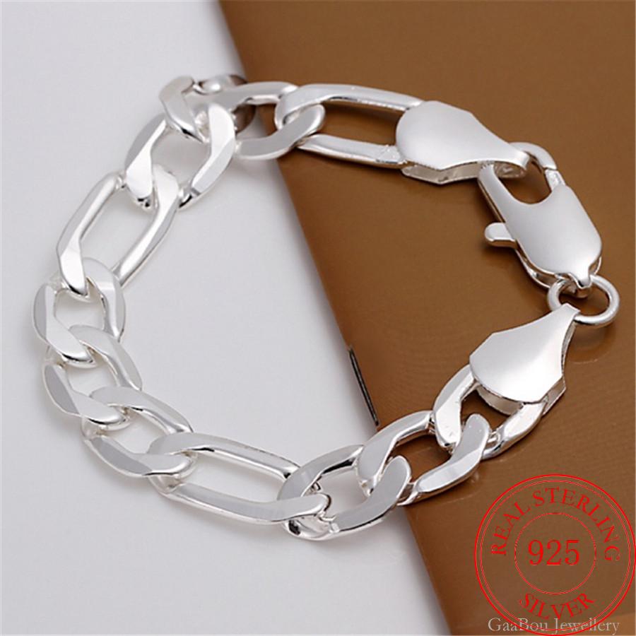 Silver Colour 12MM Cuba Chain Bracelet Charms Jewelry Ladies Trend 2022 Accessories  Items Christmas GaaBou