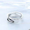 Silver Colour Overlapping Rings For Women  Open Ring Engagement Designer Jewelry  GaaBou Jewellery