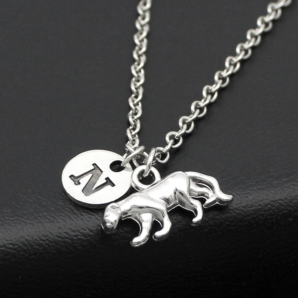 Fashion Simple Leopard Necklace Alphabet Letter Women Chain Necklace Friends Gifts With Card