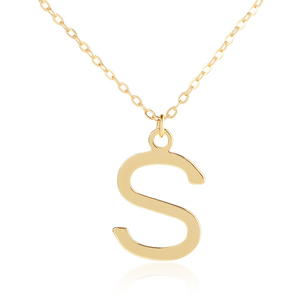 Fashion Simple Letter S Design Gold Silver Alloy Necklace Pendant Femme Jewelry Charm Long Chains Pendants Necklace Women Gifts