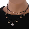 Simple Multi Stars Chain Necklace For Women Double-layer Beaded Sweety Lover Choker Necklaces Ladies Valentine Gifts