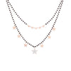 Simple Multi Stars Chain Necklace For Women Double-layer Beaded Sweety Lover Choker Necklaces Ladies Valentine Gifts