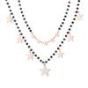 Simple Multi Stars Chain Necklace For Women Double-layer Beaded Sweety Lover Choker Necklaces Ladies Valentine Gifts