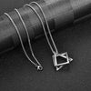 Simple Pendant Necklace for Men Women Stainless Steel Geometric Interlocking Chain Choker Male Jewelry Accessories Gifts