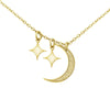 Simple Star Moon Charm Necklace Delicate Clavicle Chain Crescent Necklace For Women Mom Jewelry Gift