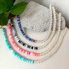 Simulated Pearl Polymer Clay Necklace Soft Pottery Choker Colorful Surfer Bead Collar Handmade Femme Jewelry Gift