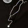 Small Pearl Bowknot Long Necklace Bohemian Choker Chain Female