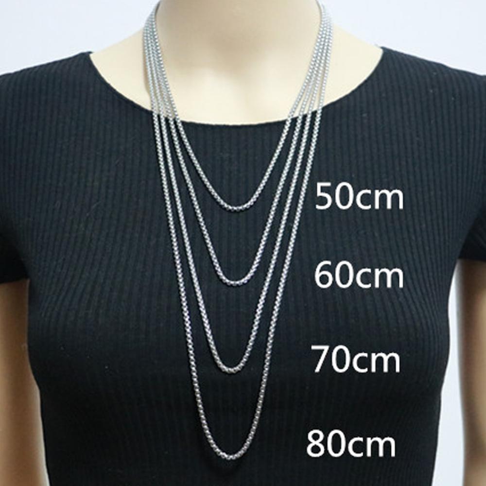 Solid Necklace Curb Chains Link Men Choker Stainless Steel Male Female Accessories