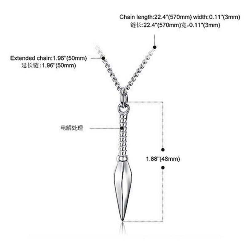 Spear Pendant Necklace Men Arrow Head Pendant 3 Color Trendy Chain Necklace For Men Jewelry Gift Kolye Bijoux