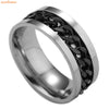Fashion Spinner Black Chain Ring For Men Punk Titanium Steel Metal Brand Finger Anel
