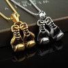 Sport Fitness Jewelry Double Boxing Glove Pendant Necklace Chic Men Hiphop Chain Necklace Cool Male Jewellery