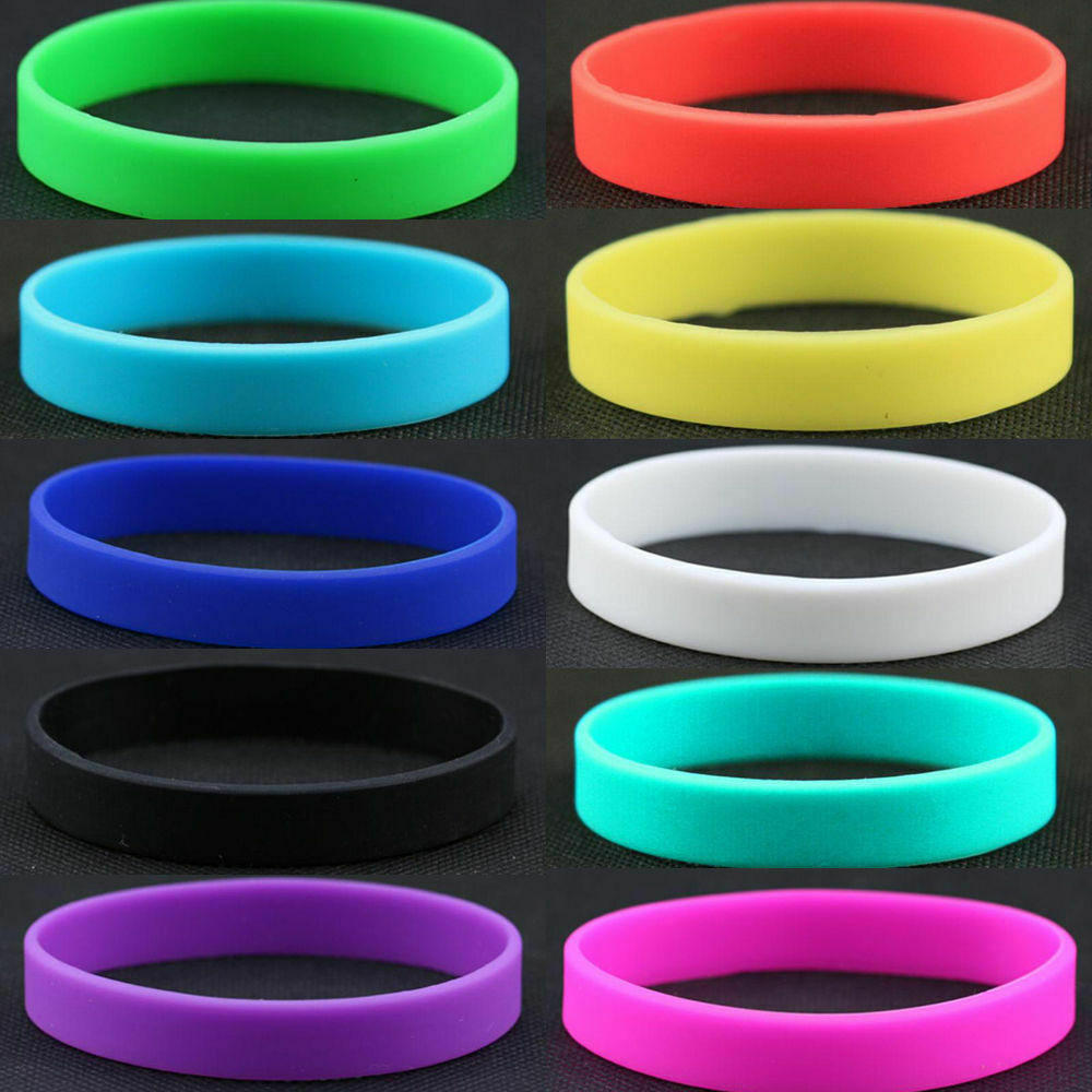 Sports Fitness Silicone Rubber Elasticity Wristband Cuff Bracelet Basketball Sports Wrist Band 12 Colors