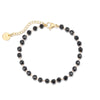 Stainless Steel Bracelets For Women Black Crystal Beads Bracelet Gold Color Link Chain Bracelet Pulseras Mujer Moda 2022
