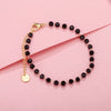 Stainless Steel Bracelets For Women Black Crystal Beads Bracelet Gold Color Link Chain Bracelet Pulseras Mujer Moda 2022