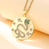 Stainless Steel Chain Copper Gold Plated Animal Bee Snake Butterfly Elephant Pendant Necklace For Women CZ Jewelry