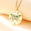 Stainless Steel Chain Copper Gold Plated Animal Bee Snake Butterfly Elephant Pendant Necklace For Women CZ Jewelry