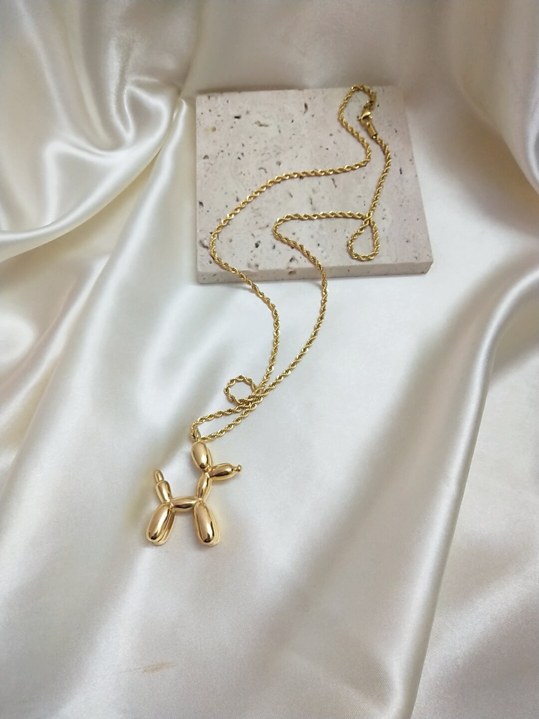 Stainless Steel Cute Animal Balloon Puppy Choker Necklace Pendant Nameplate Gift Factory