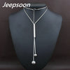 Fashion Stainless Steel Jewelry For Woman Simulated Pear Long Chain Necklace High Quality NEIGAFBD