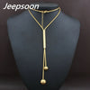 Fashion Stainless Steel Jewelry For Woman Simulated Pear Long Chain Necklace High Quality NEIGAFBD