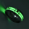 Stainless Steel Luminous Finger Ring For Women Men Glowing In Dark Heart Couple Wedding Bands Jewelry Gift Accessories