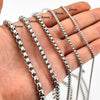 Stainless Steel Necklace Mens Silver Color High Quality Chain Box Chain Jewelry Gift