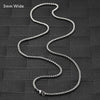 Stainless Steel Necklace Mens Silver Color High Quality Chain Box Chain Jewelry Gift